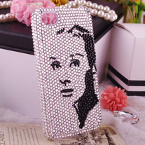New Bling Crystal Sparkle Audrey Hepburn Fashion Icon iPhone 4/4S Case