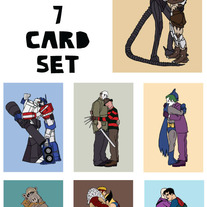 Enemies hugging Blank (no text) 7 card set
