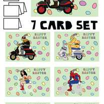 On Vespa Easter 7 card set
