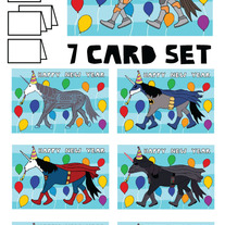 Unicorns New Year 7 card set