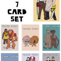 Best friends Thank you 7 card set #2