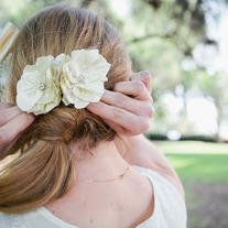 Cream Silk Flower Duo - Bridal/Wedding Hairpins