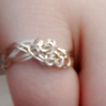 Curls on top Braided band ring size 2-15