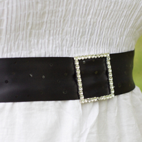 Bridal Sash with Rhinestone Buckle  - Thumbnail 2
