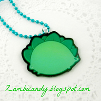 1.5 inch acrylic stegosaurus necklace