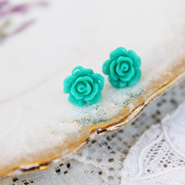 Full Bloom Rosebud Studs - 5 Color Choices