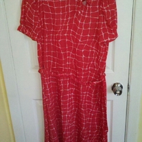 Darian Red and White Patterned Dress Sz 12