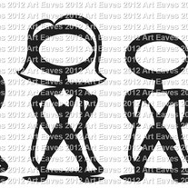 Super Family Stick Figure Car Decal Up to 5 Characters