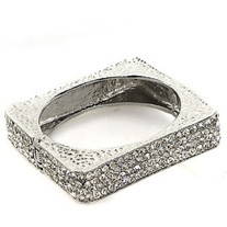 Silver Square/Circle Jeweled Bracelets