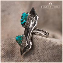 Turquoise & Roughed Silver