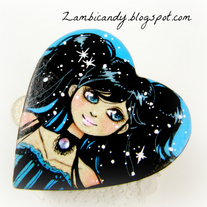 Black and blue heart jewelry box