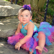 Turquoise Blue Purple Hot Pink Girls Tutu Dress with Feather and Flower Accent Clip and Coordinating Headband 