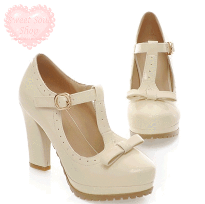 Gyaru Vintage Style Bowknot Heels