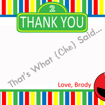 Elmo Sesame Street Thank You Card