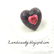 Adjustable sparkly purple heart ring