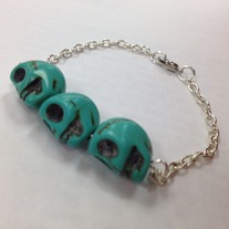 Teal Skull Arm Candy - Pick Your Chain