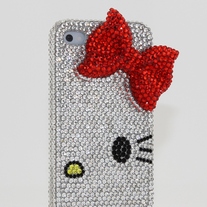 Swarovski Crystal Kitty Red Bow Case