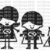 Hero Family Vinyl Car Decal Up to 5 Character