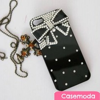 New Bling Sparkle Crystal Black Bow Rhienstones Black iPhone 4s iPhone 5 Case Cover