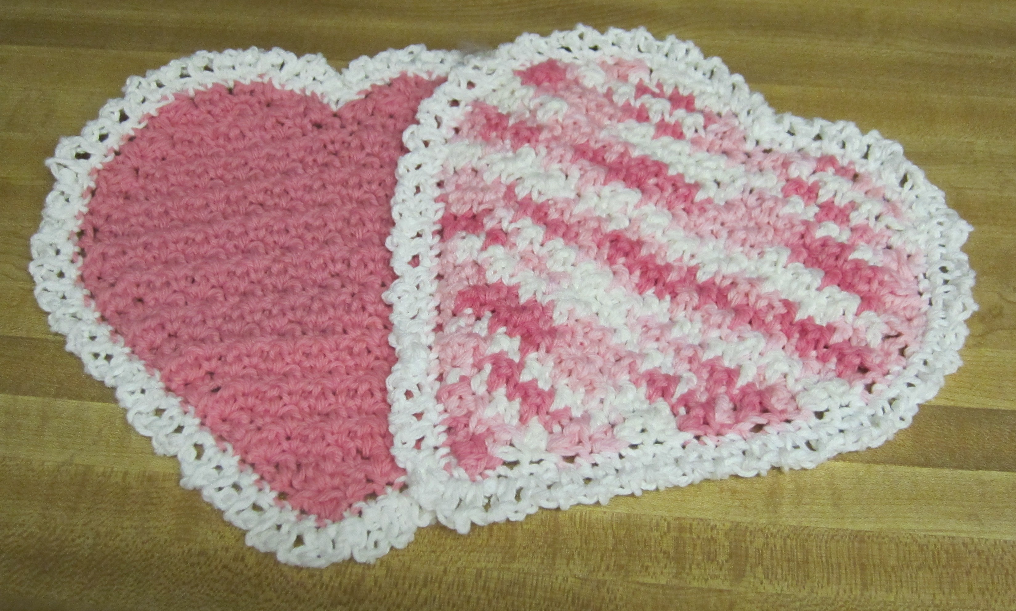 Crochet Dishcloth/Washcloth 100% Cotton Multi Color Heart ...