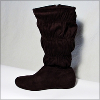 Brown Ruched Boots