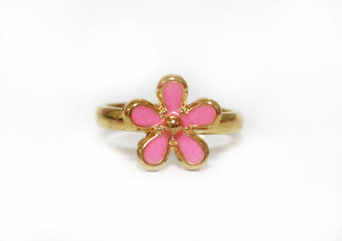 Flower Ring (Pink) - Silver