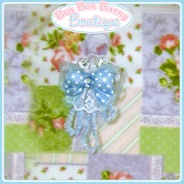Pretty Polka Dot Bow Blue