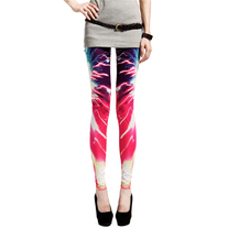 Red galaxy printed leggings