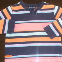 Navy/Pink/Orange Stripe Shirt-Ralph Lauren Size 3T
