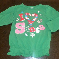 Green Christmas Shirt-I Love Santa-24 Months