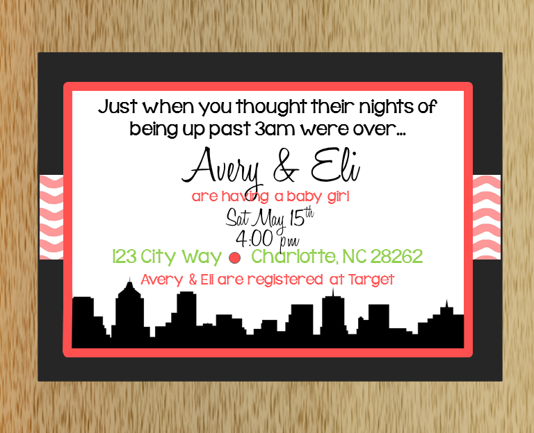 Up Late Baby Shower Invitation on Storenvy