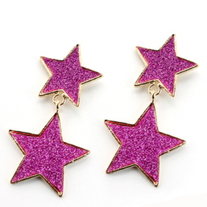 Fuschia Star Power Earrings