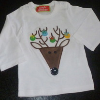 Reindeer Shirt-Mudpie Size 0-6 Months