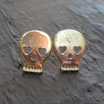 Big Gold Skull Earrings