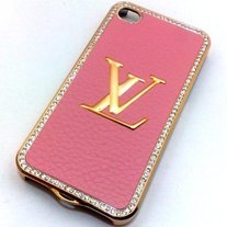 Pink Leather LV Case (iPhone 4)