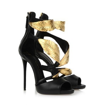 gold leaf heels