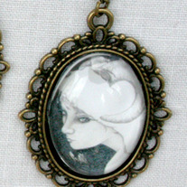 "Pale Sheep" Antique Bronze Gothic Art Pendant Necklace
