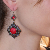 Vintage Rouge Drop Earrings