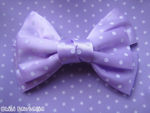 Lilac Polka Dot Hair Bow