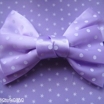Lilac Polka Dot Hair Bow