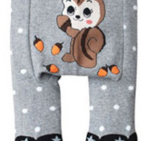 Ground Squirrel Chipmunk Legging Pants in Black and Grey with Stars and Stripes Girls Leggings