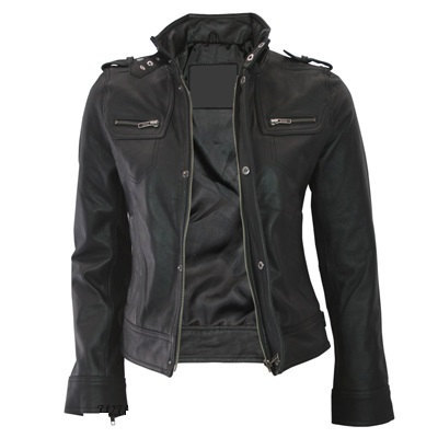 womens genuine black leather jacket
