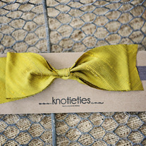 big silk knotiebow headband - yellow
