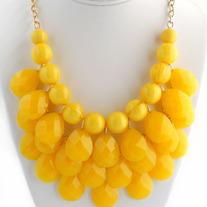 Yellow Bubble Bib Statement Necklace