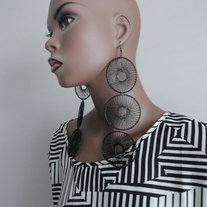 Black Pinwheel Earrings