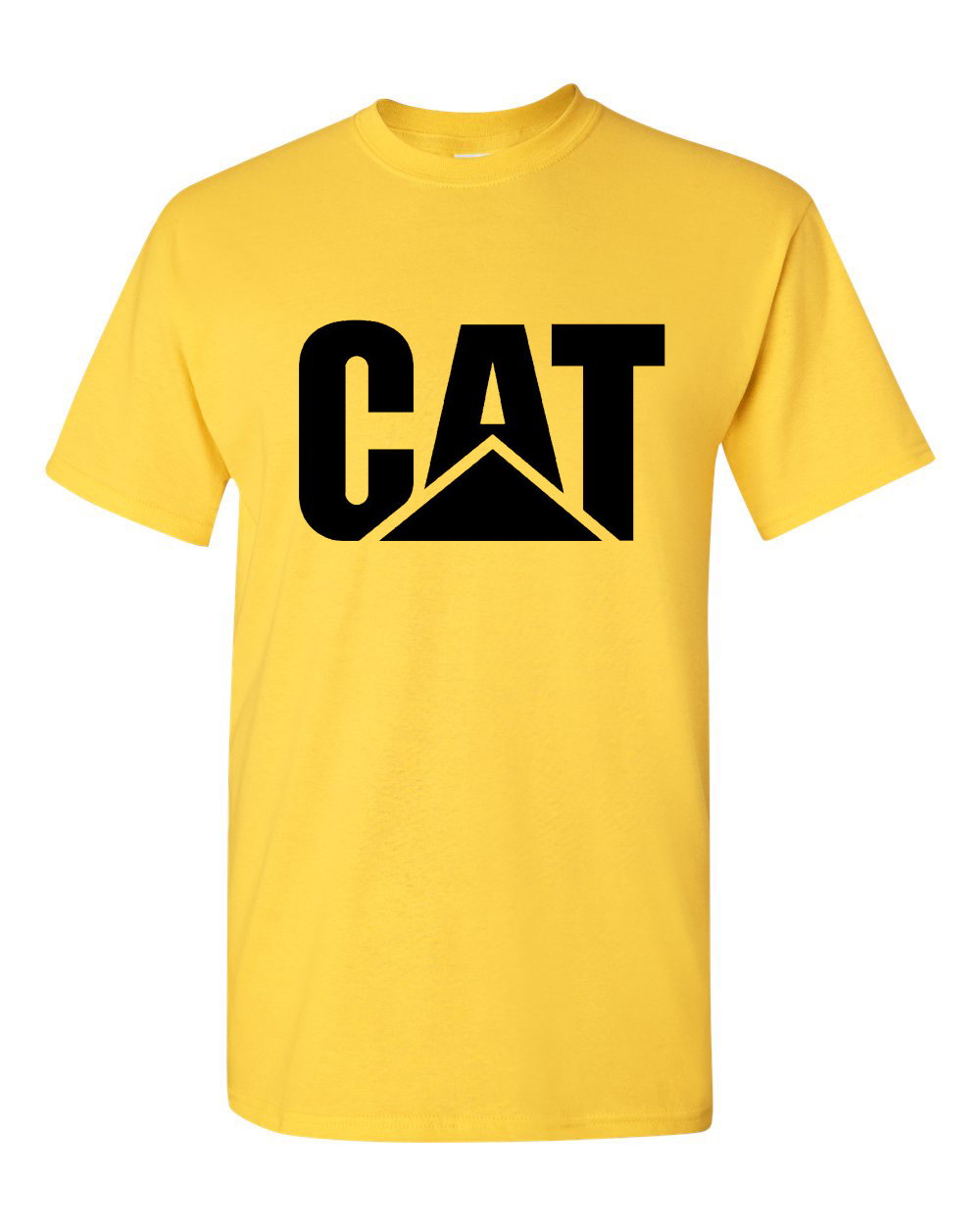 Cat caterpillar Machine Engine Diesel Power Logo Mascot Symbol Yellow T