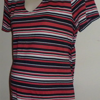 Navy/Pink/White Stripe Shirt-Baby and Me Maternity Size Medium