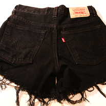  Levi's black denim high waist shorts 