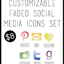 Faded Social Media Icons Set