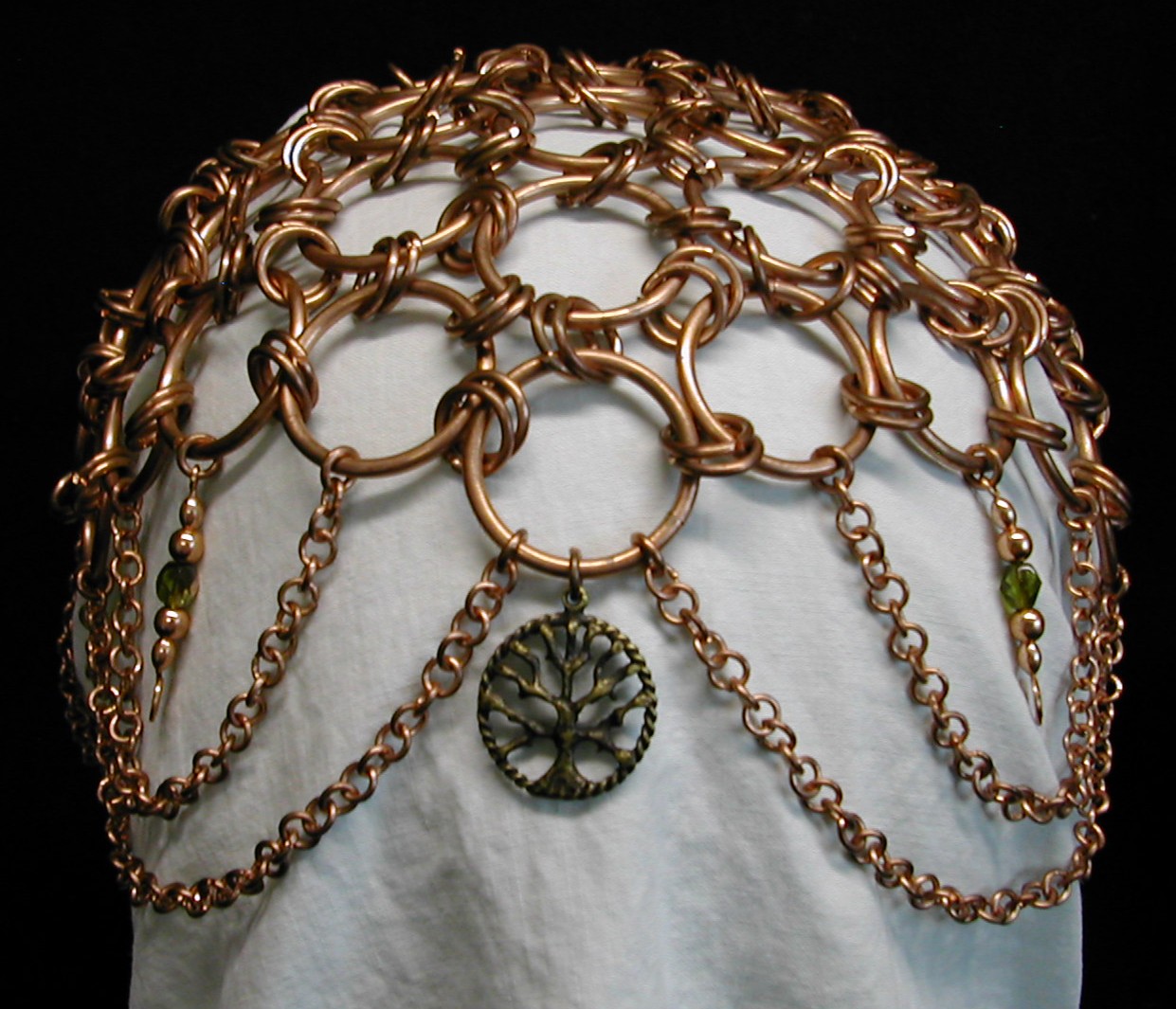 Chain Mail Headpiece Chain Maille Renaissance Garb Bellydance · Lighted